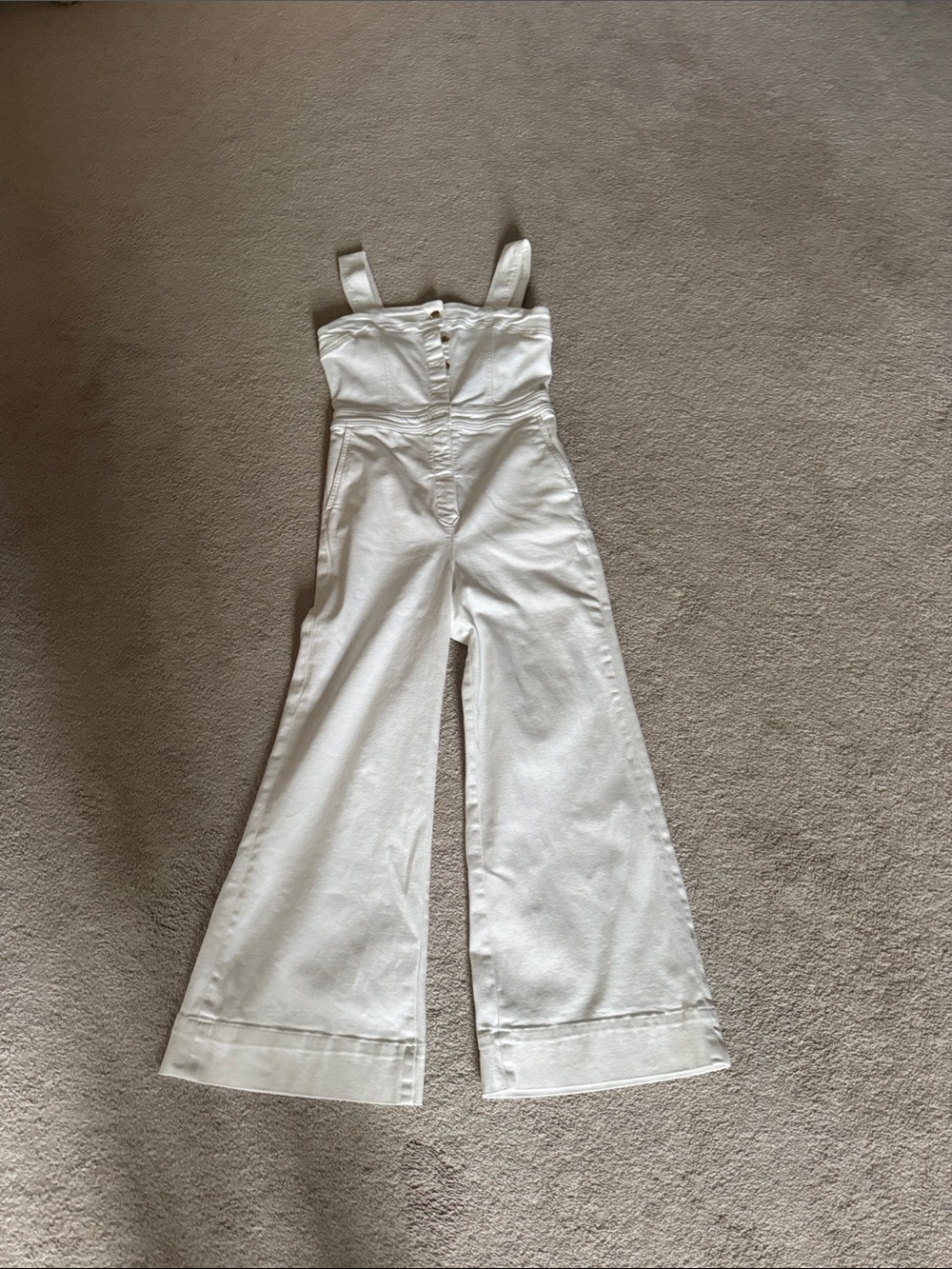 MAEVE white jean overalls (anthropology)